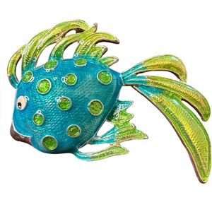 Vintage Colorful Fish Brooch.